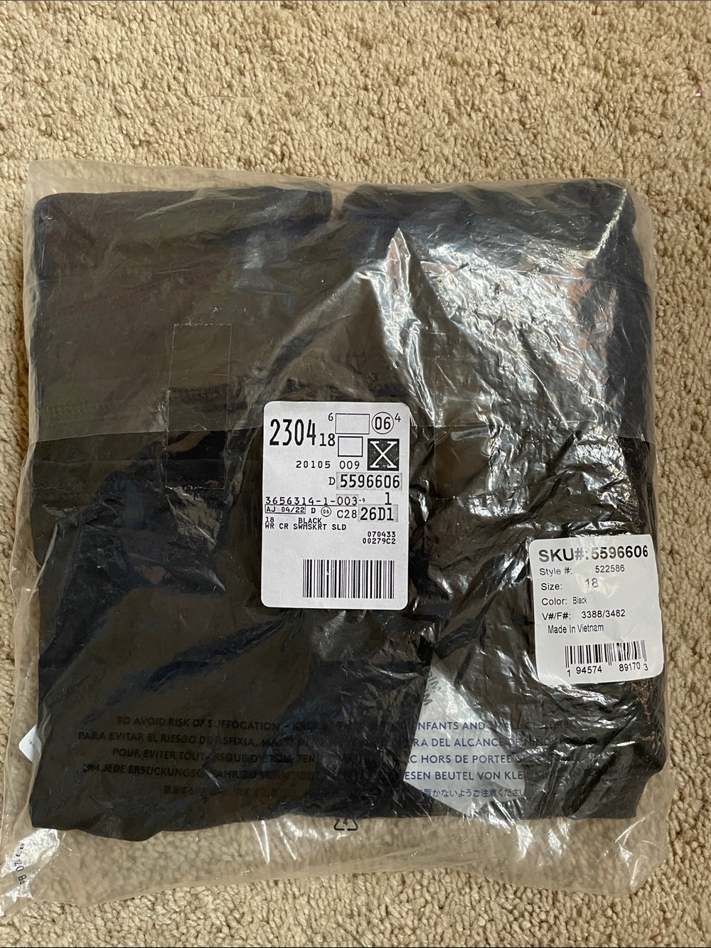 Lands' End Women's Swim Skirt in Black